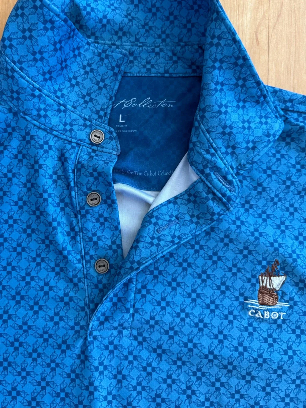 Cabot Golf Polo Men’s L Blue Performance Shirt